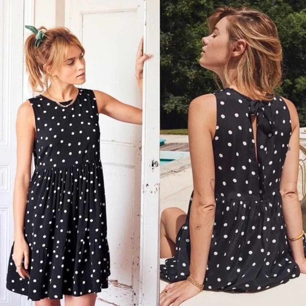 Sézane Fifi Dress in Black and White Polka Dot